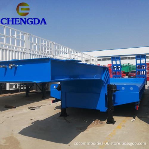 Factory Outlet Cheap Triaxle 4 Axle 60 Tons Low Boy Lowbed Semi Trailer